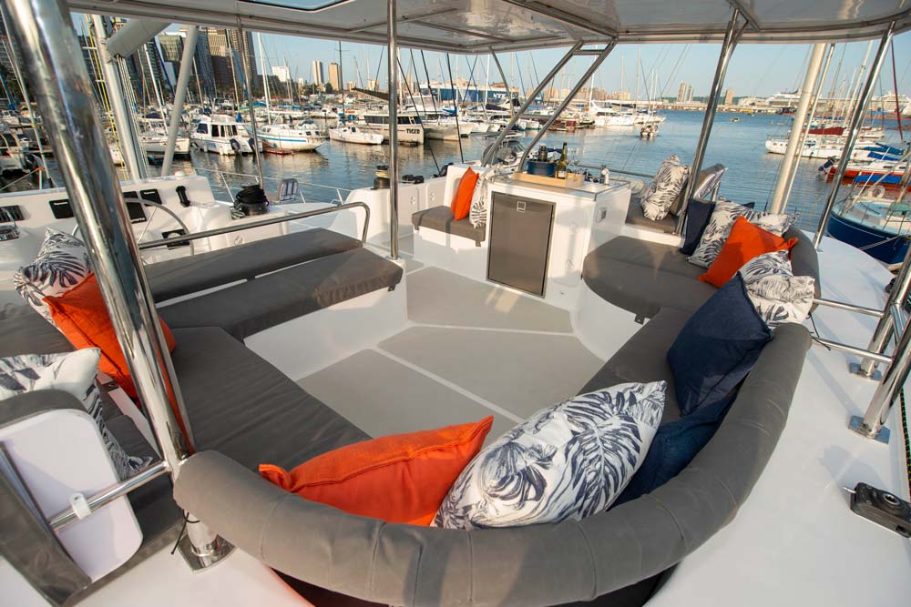 Interior living area aboard SONG BIRD